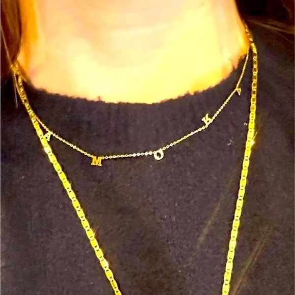New 10K Solid Real Gold AMORE Love Necklace chain - Picture 7 of 7